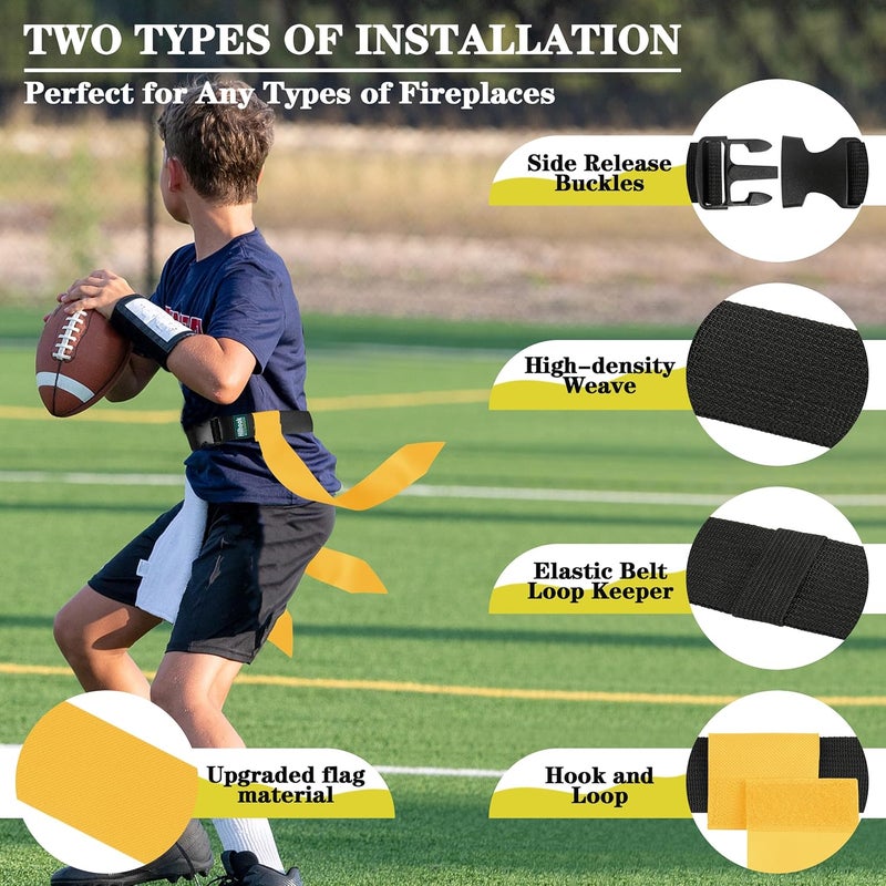 Hilhook Flag Football Belts, 14 Player Flag Football Set with 42 Flags for Kids Youth and Adults Training Equipment - Image 3